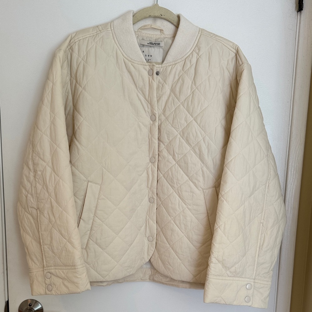 a new day Women's Cream Bomber Jacket